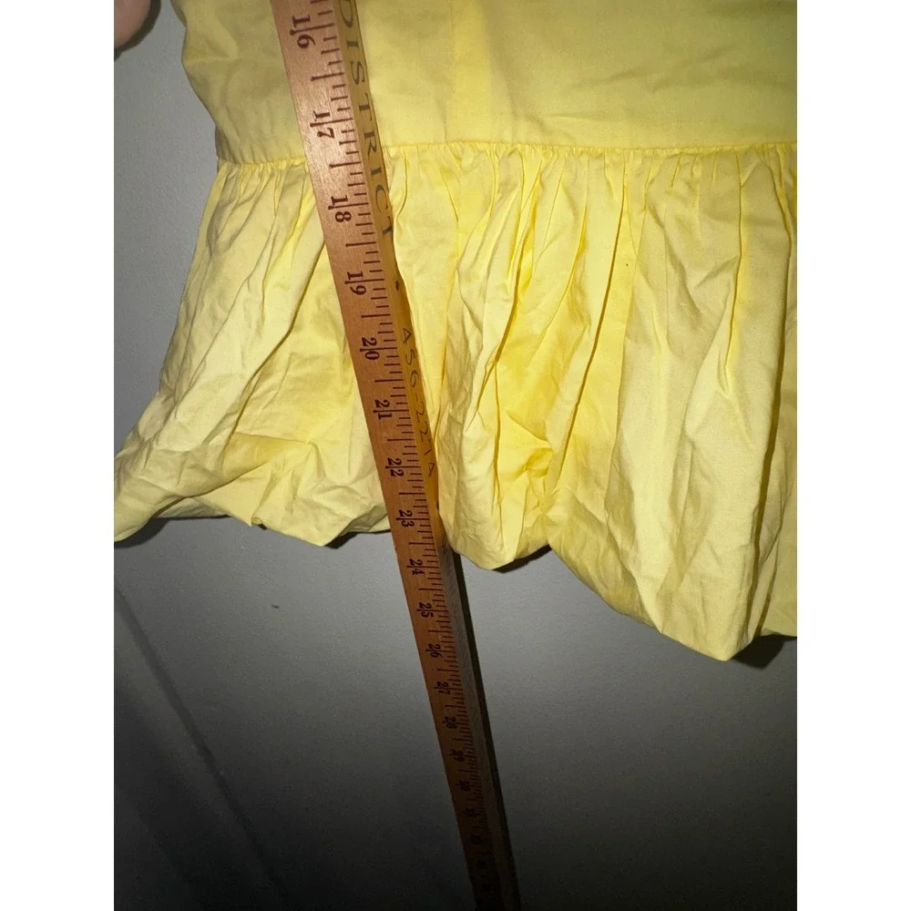 ASTR the Label Butter Yellow Bubble Hem Peplum Top Smocked Back NWT L - Picture 5 of 9